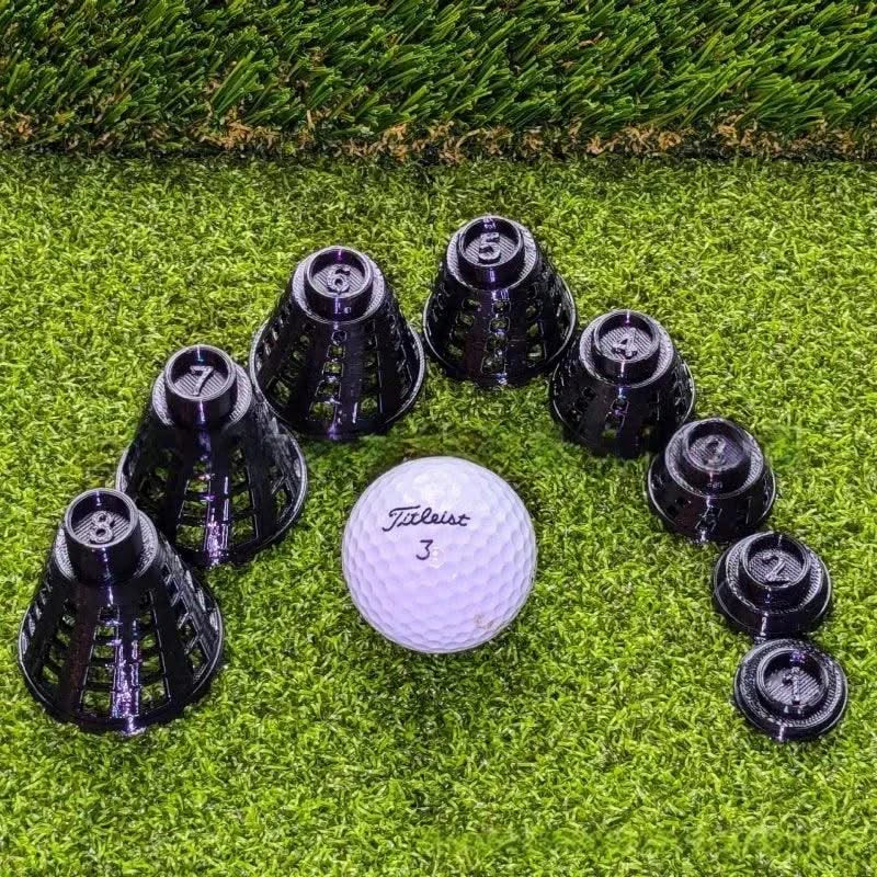 8PCS Stable Golf Simulator Tees Plastic Golf Tee Holders Adjustable Aiming Direction Golf Training Rack Professional Accessories