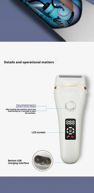 Electric Razors for Women Face Shaver Facial Hair Removal Painless Shaving Knife Body Trimmer for Arm Hands Leg Bikini Epliator