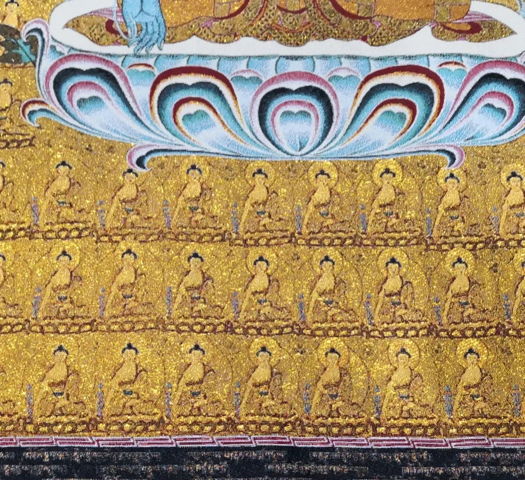 Tibetan Buddhism Medicine Buddha Portrait Chinese Tangka Embroidery Decoration Hanging Painting