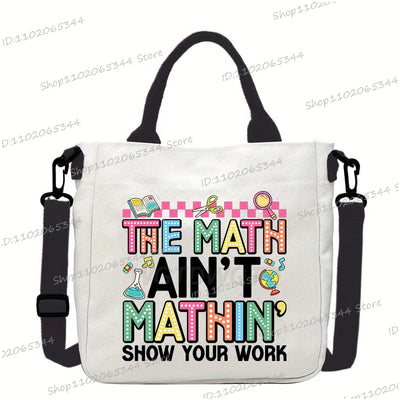 New Designer School Handbag Funny Back To School Print Crossbody Bag for Girls Boys Fashion Teacher Gifts Canvas Shoulder Bags