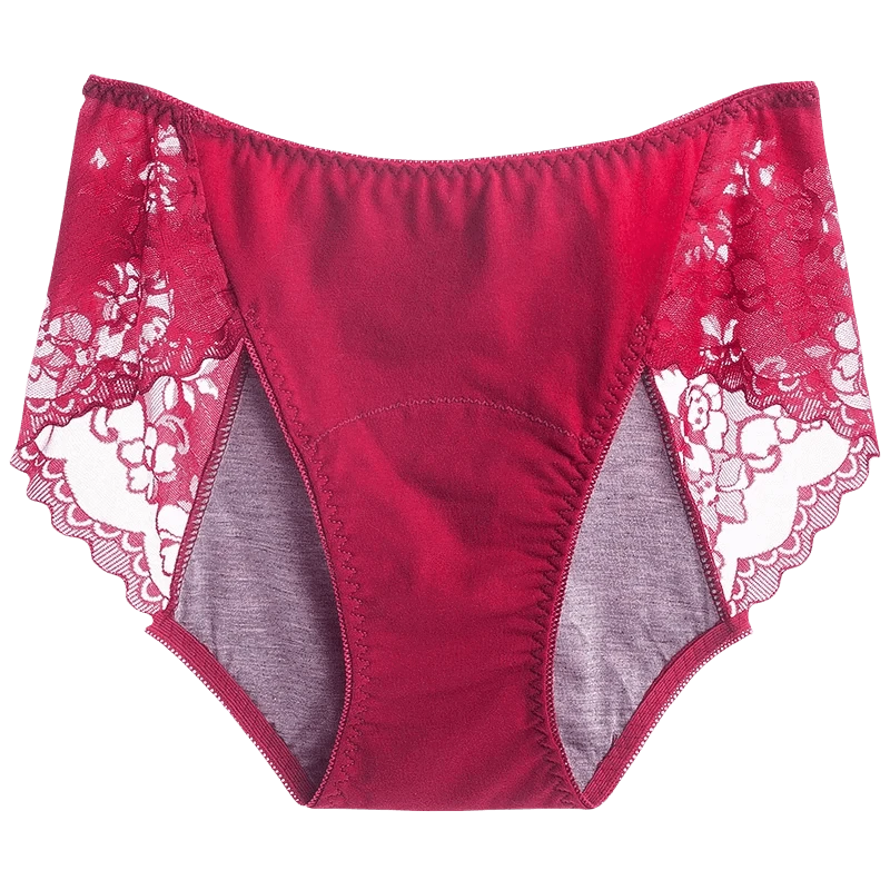Women's Leak Proof Menstrual Panties lace Breathable SexysWaterproof Mid Waist Physiological Period Seamless  Underwear