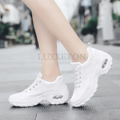 Woman Sneakers Fashion Casual Shoes Summer Air Cushion Mesh Female Shoes Comfortable Breathable Heightening Sneakers for Women