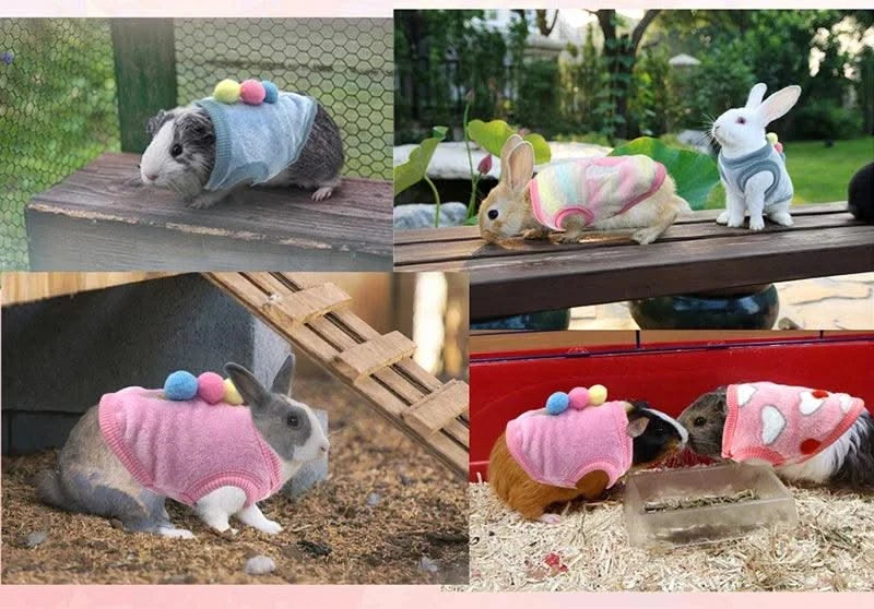 Rabbit Soft Fleece Guinea Pig Cosy Vest | Bunny Costume for Ferret Chihuahua Rabbit |Pet Clothes &Accessories