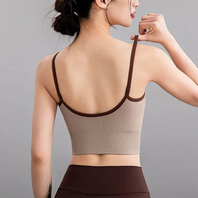 Women Breathable Sports Bra Fitness Tops Gym Crop Top Brassiere Push Up Camisole Sport Bras Gym Workout Top Letter Yoga Bra