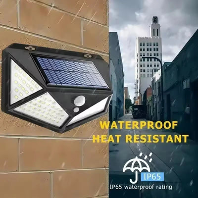 Solar Wall Lamp Outdoor 100LED Lampwaterproof Motion Sensor Solar Powered Sunlight Street Lamp Garden Railing Decorative Lamp