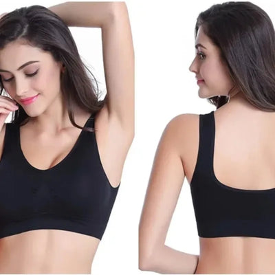 Large Women's Single-layer No Pad Sports Bra Yoga Running Fitness Top Breathable Seamless Workout Bralette