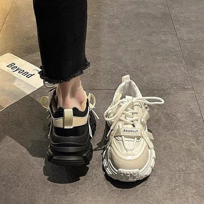 Sports Woman Footwear High on Platform Sneakers Lace Up Athletic Shoes for Women Quality Vulcanized Shoe Designer Luxury Light A