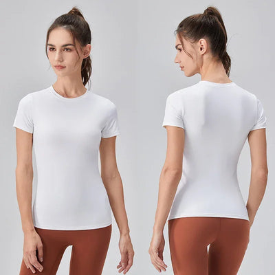 2024 Women Sports Shirt Tight Yoga top Quick Dry Gym Top Outdoor Short Sleeve Running Sportswear Women T-shirts - Elanique