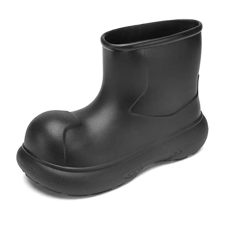 The Mid-top of The Women's Rain Boots Is Available in Solid Multi-color Options Including Waterproof and Anti-slip Flat Shoes