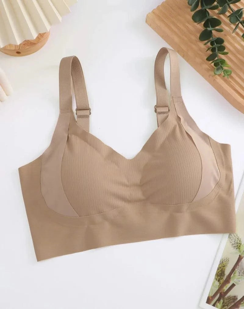 Plus Size Women Seamless Bras Sexy V Waist Brassiere Padded Wireless Soft Sleepwear Female Solid Breathable Underwear Lingerie
