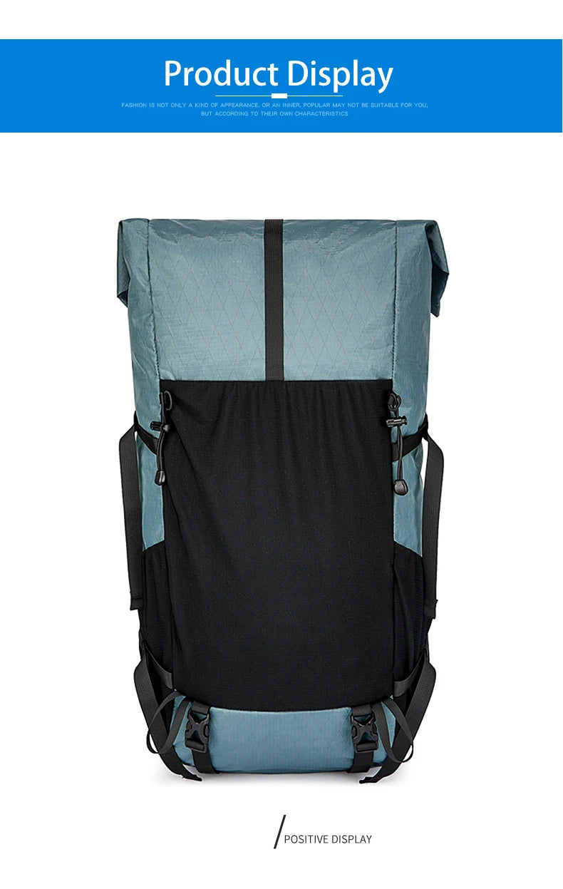 30L Hiking Backpack Daily Travel Wear-Resistant Waterproof Professional Climbing Large Capacity Roll-Up Shoulder Bag 2025 New