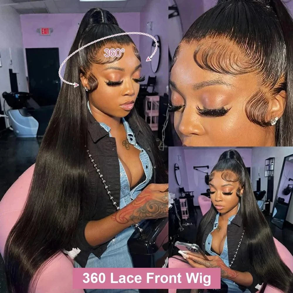 30 40 Inch Bone Straight 13x6 HD Lace Frontal Human Hair Wigs 13x4 Lace Front Wig 100% Human Hair Wig Remy Brazilian Pre Plucked