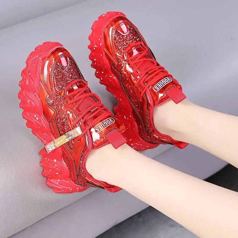Woman’s Casual Sneakers Reflective Designer Tenis Shoes for Women Brand Fashin Platform Shoes Basket Sports Femme Walking Shoes