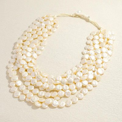 Luxury Exaggerated Multi-layer Pearl Necklace Women Romantic Elegant Baroque Long Chain Jewelry Accessories Bride Wedding Party