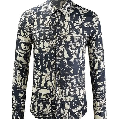 Printed Shirts Are Fashionable and Handsome Long-sleeved Trendy Personality Men's Casual Shirts