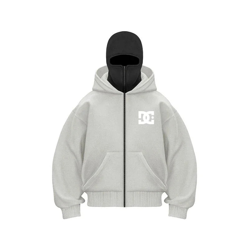 "2025 Men's Designer Clothing: Double-zipper hoodie, autumn and winter masked hip-hop Sweatshirt, Fitness and casual Hoodie.