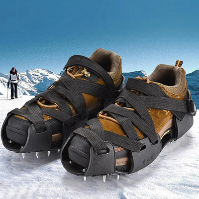 Crampons For Hiking Boots 32-Spikes Crampons Ice Cleats Traction Snow Grips Winter Ice Snow Grips Traction Cleats  For Walking