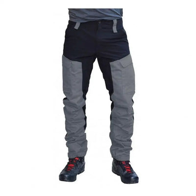 2024 Men Hiking Camping Pants Color Block Multi Pockets Wear-Resistant Sports Pants Outdoor Camping Hiking Work Cargo Pants