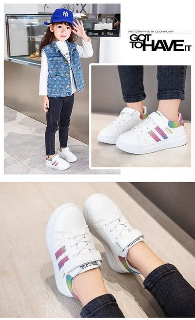 Children's Sports Shoes Non-slip New Tennis Shoes for Girls Fashion Boys Versatile Kids Causal School Running Sneakers Hook Loop
