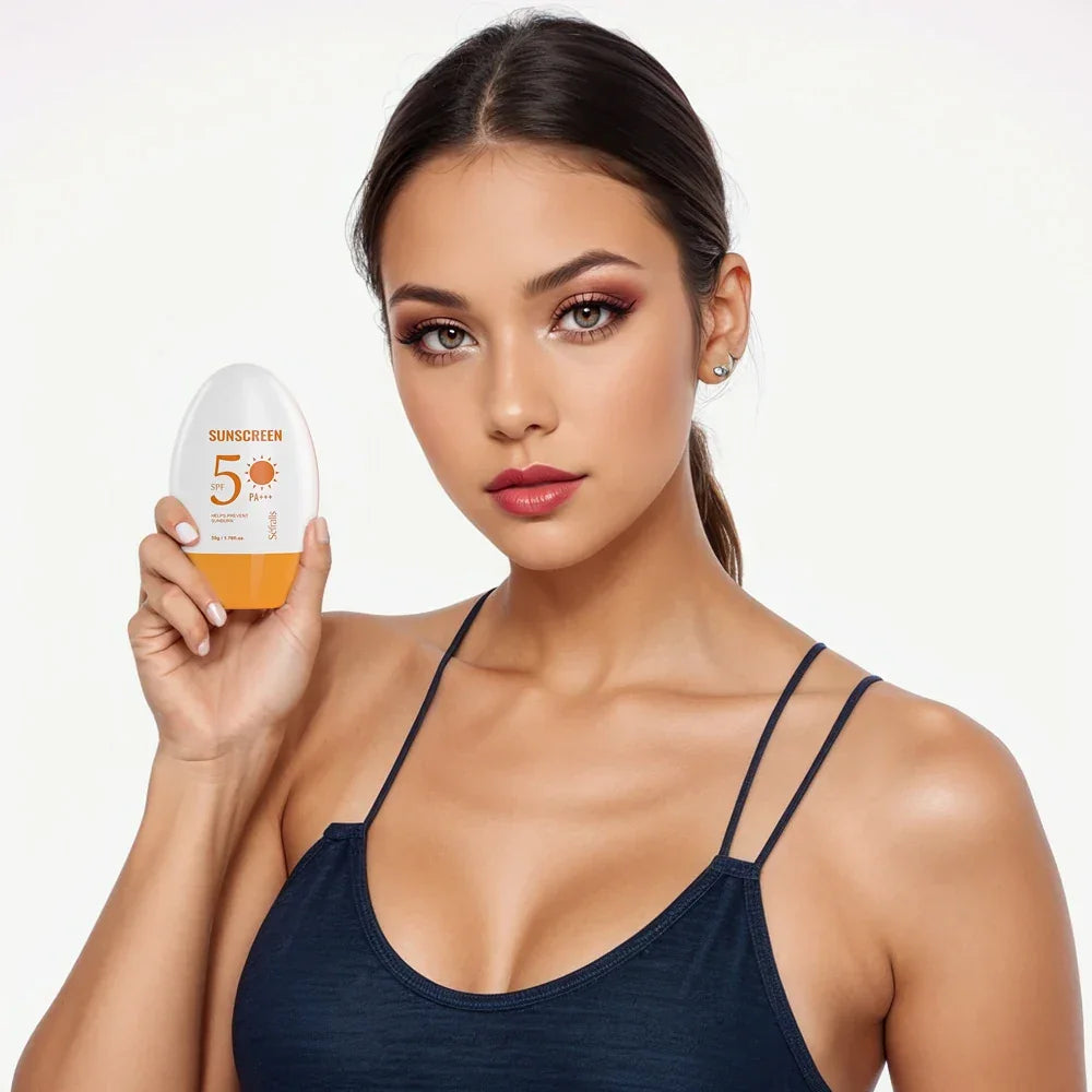 Séfralls SPF50 PA+++ Sunscreen 50g: UV Protection, Moisturizing, Fast-Absorbing Refreshing Lotion for Face & Body sol de janeiro