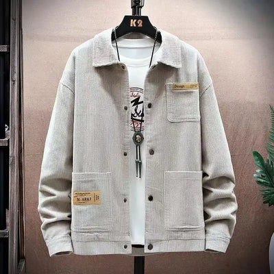 Man Suits and Blazers Black Corduroy Jacket for Men Single Breasted Fashion 2024 Elegant Coats Classic Casual High Quality New