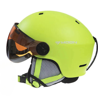 Motorcycle Helmet CE/ASTM Certified One-Piece PC+EPS Helmet with Goggles, Suitable for Skiing, Snowboarding, Outdoor Sports