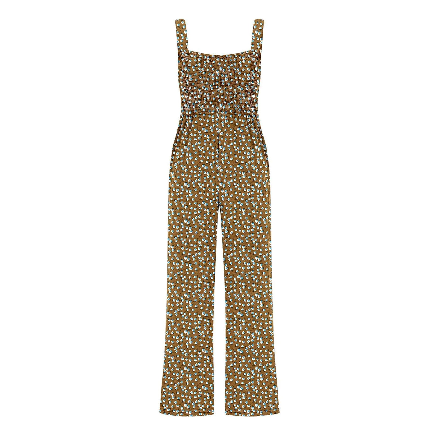 Summer Sexy Sling Jumpsuits Women'S Fashion Printed Loose Pencil Pants Casual Streetwear Elegant Party Female Spaghetti Rompers