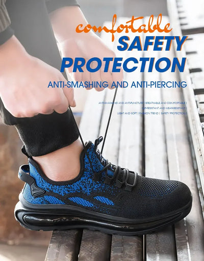Non Slip Lightweight Breathable Sneakers for Women Steel Toe Indestructible Safety Shoes Anti-puncture Protection Safety Shoes
