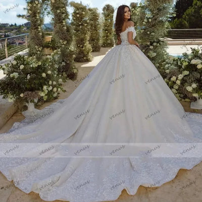 Wedding Dresses For Women Off The Shoulder Bridal Gowns Lace Robes Pretty