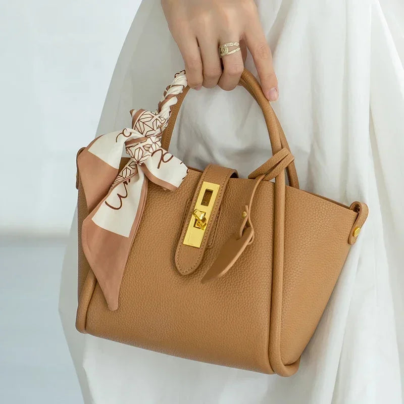 Women's Natural Cow Genuine Leather Shoulder Bag Female High Quality Luxury Designer Handbags Ladies Fashion Tote Crossbody Bags
