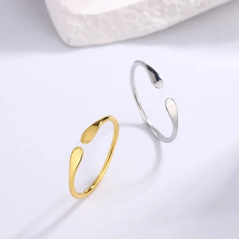 925 Sterling Silver Engagement Fine Jewelry Ladies Water Droplets Fine Stackable Rings For Women Jewellery Moneys 925