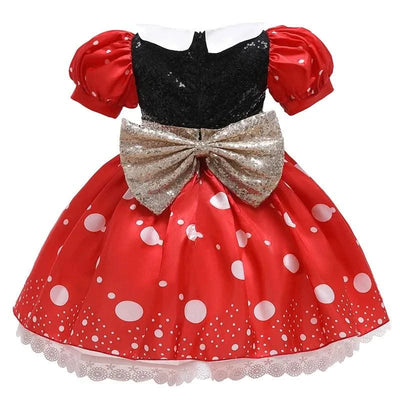 Girls Party Dresses Children Summer Clothes Kids Minni Mouse Polka Dot Dress Girls Birthday Party Children's Day Costume