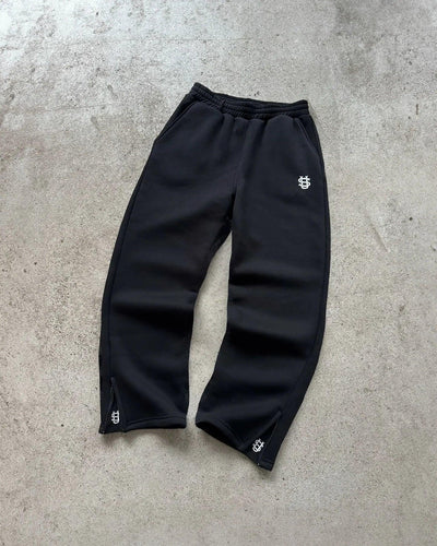 Harajuku embroidery pattern baggy pants retro loose sweatpants women joggers women pant leg zipper hip hop casual crop pants