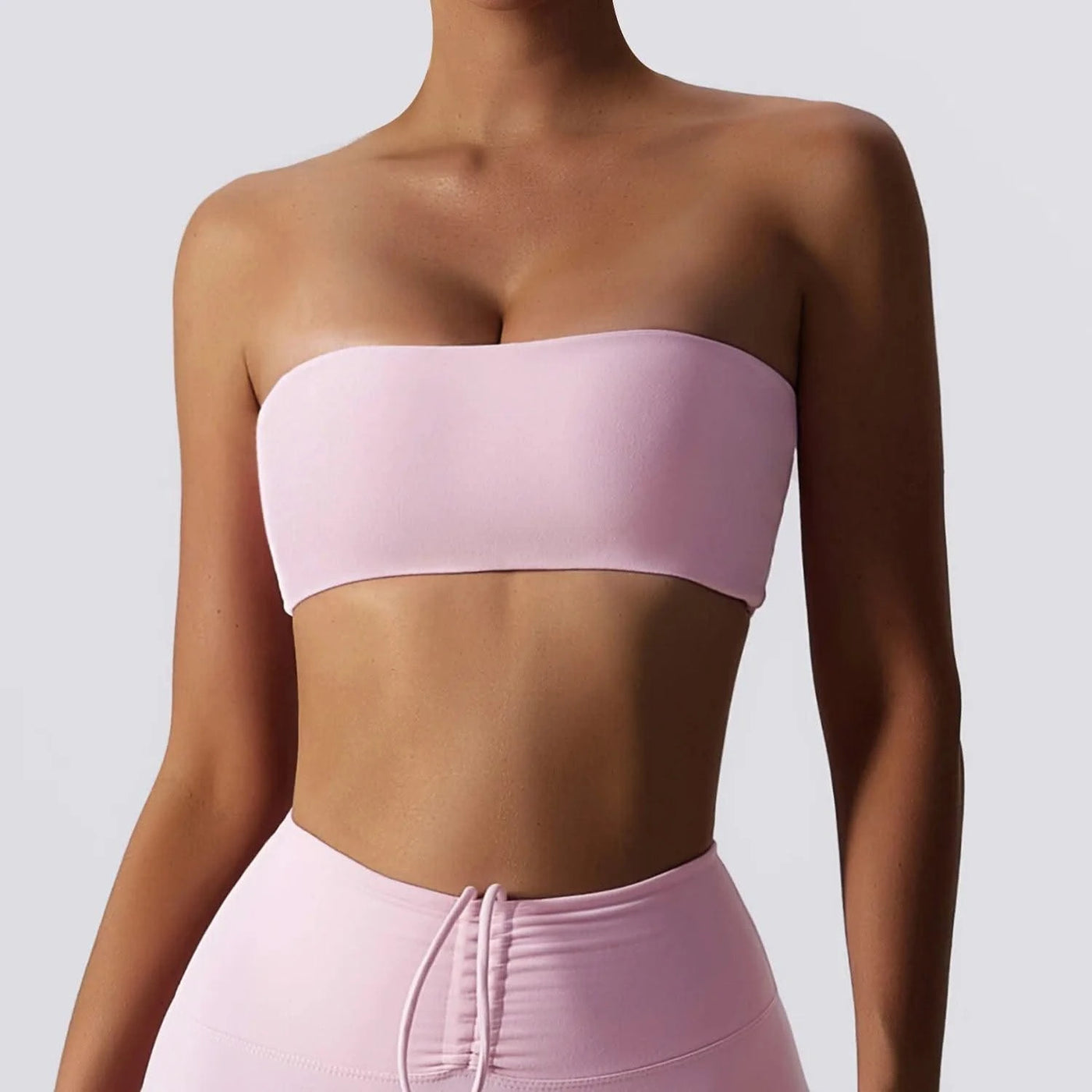 Women Strapless Bra Padded Top Stretchy Fitness Yoga Tops