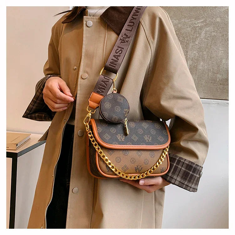 Designer Women's Leather Handbag - Elegant Crossbody Shoulder Messenger Bag Luxury Brand Tote Purse Stylish Ladies