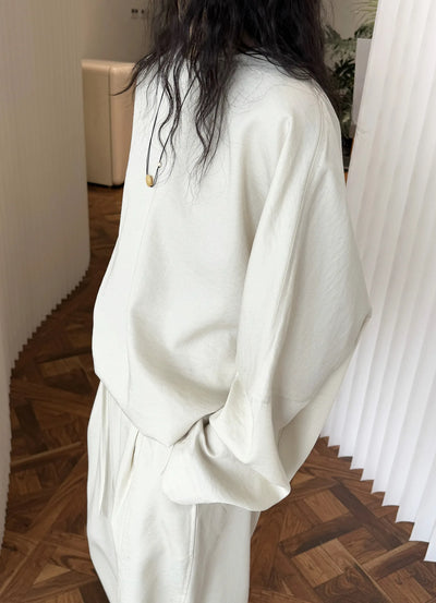 2025 Women Spring Two Pieces Suits Long Sleeve Cotton Blouses With Long Pants Wide Leg Two Pieces Sets Boho Suits Ladies Outfits