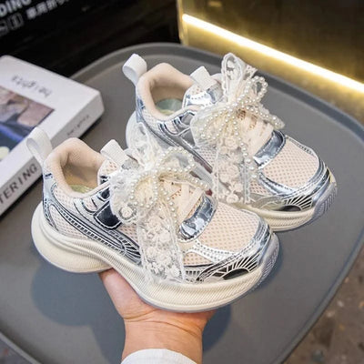 Children Sports Shoes 2025 New Spring Autumn Boys White Shoes Girls Breathable Mesh Casual Soft Sole Sneakers Kids Running Shoes