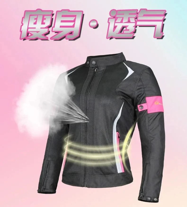 Woman Jacket Motorcycle Motorbike Riding Armor Protective Coat Summer Waterproof Lady Girl Clothing Anti-collision Suit JK-52