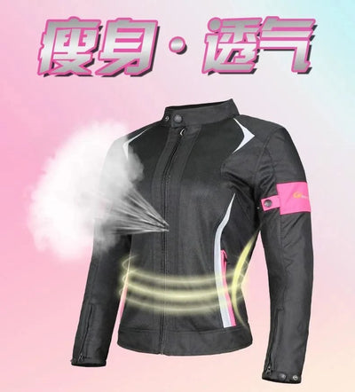 Woman Jacket Motorcycle Motorbike Riding Armor Protective Coat Summer Waterproof Lady Girl Clothing Anti-collision Suit JK-52