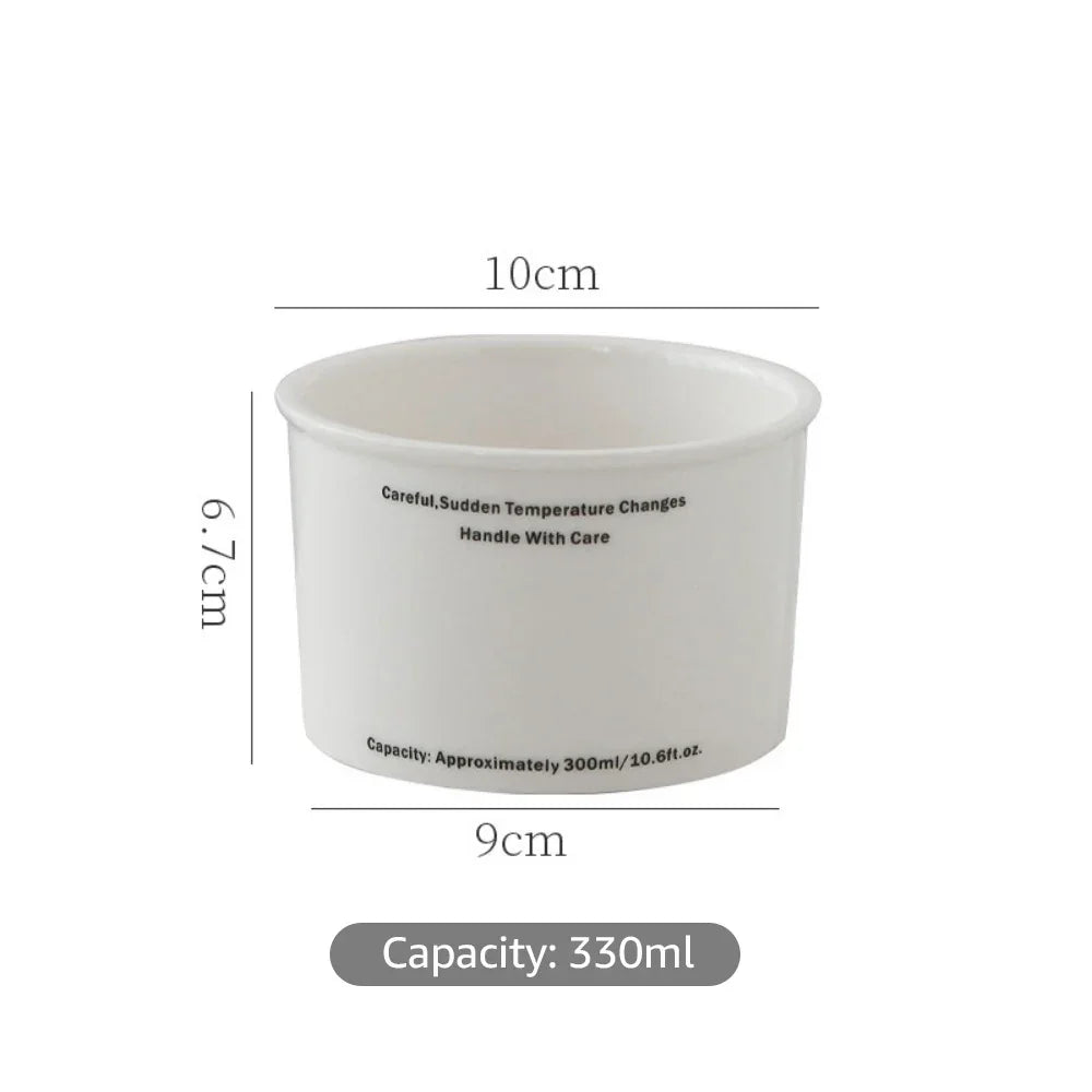 330ml/300ml Coffee Cup Ceramic Mug Simple Letter Coffee Cup Imitation Paper Design Drinking  Household Breakfast Milk Cup