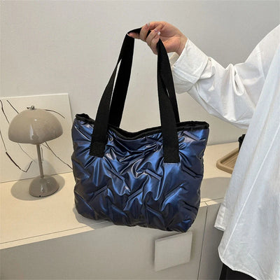 Fashion Large Tote Padded Handbags Designer Quilted Women Shoulder Bags Luxury Nylon Down Cotton Crossbody Bag Winter Purse 2023