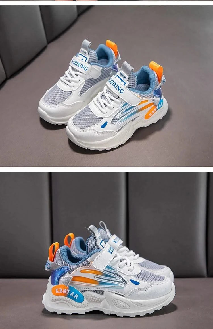 Children's Sports Shoes for Boys Girls Running Sneakers Air Mesh Fashion Classic Boys Casual Shoes Breathable White Blue Pink