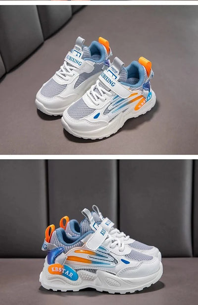 Children's Sports Shoes for Boys Girls Running Sneakers Air Mesh Fashion Classic Boys Casual Shoes Breathable White Blue Pink
