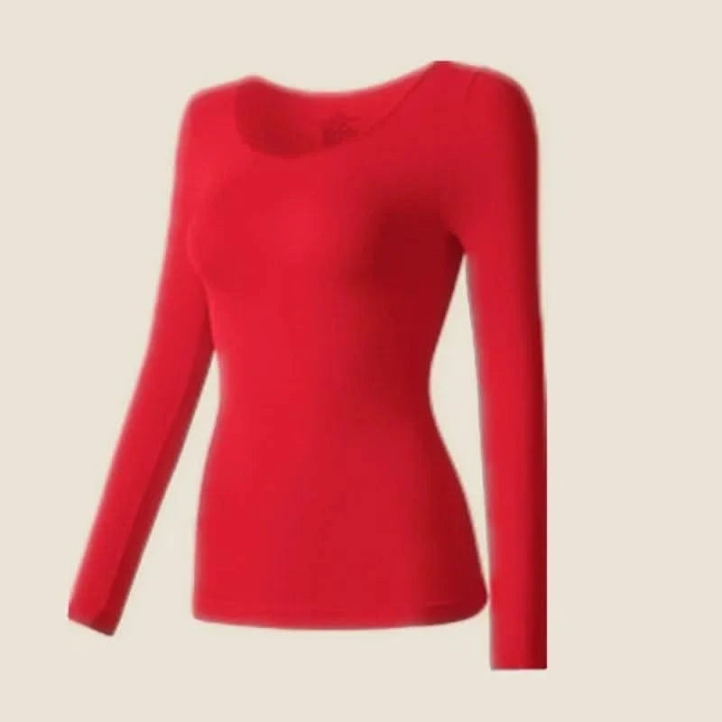 Women's Thermal Underwear Autumn Winter Bottoming Shirt Long-sleeved T-shirt Thin Thermal Top Second Women's Thermal Skin L-XL
