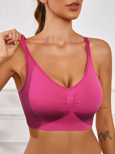 Women Yoga Bra Sport  Running Quick Drying Fitness Tops Padded Adjustable Seamless Bra