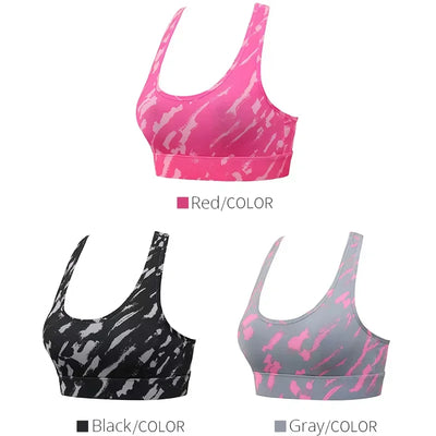 Women Breathable Sports Bras Absorb Sweat Shockproof Padded Gym Running Fitness Yoga Bra Underwear Filled Push Up Brassiere