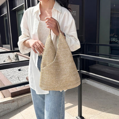 Fashion Straw Bag Designer Shoulder Bag Women Tote Summer Beach Vacation Bag Bohemian Shopping Pocket Crossover Sacos De Ombro