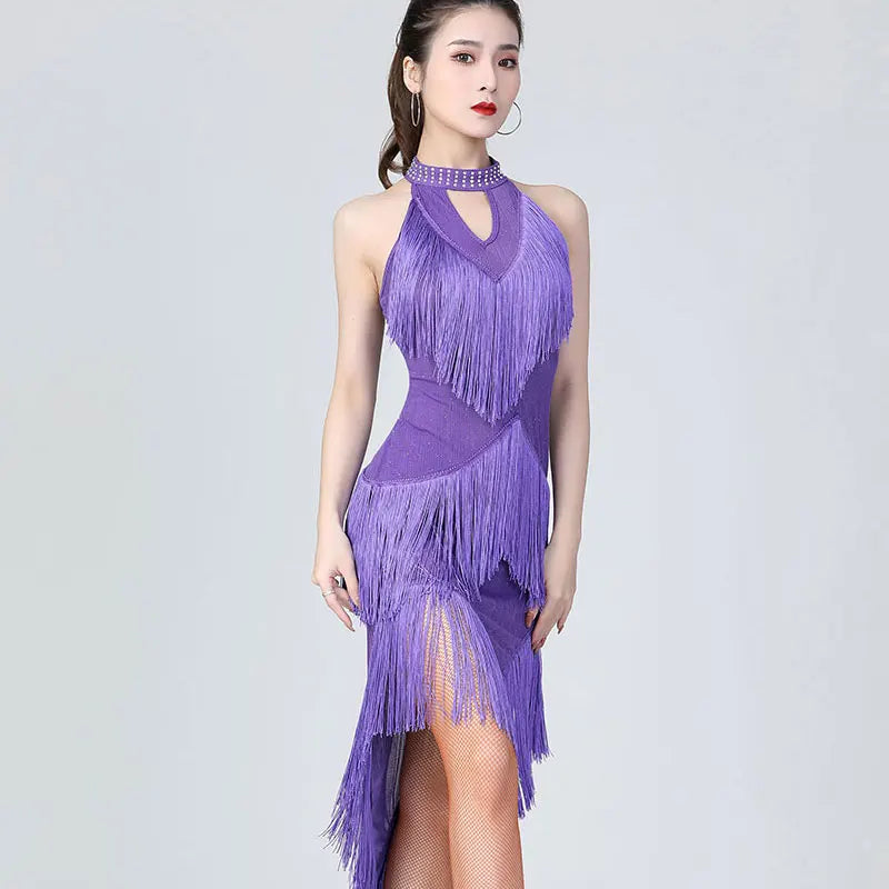Lady Performance Dress Women Latin Dance Clothes Latin Dress Girls Tassel Latin Dance Dresses Dancer Clothing