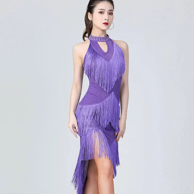 Lady Performance Dress Women Latin Dance Clothes Latin Dress Girls Tassel Latin Dance Dresses Dancer Clothing