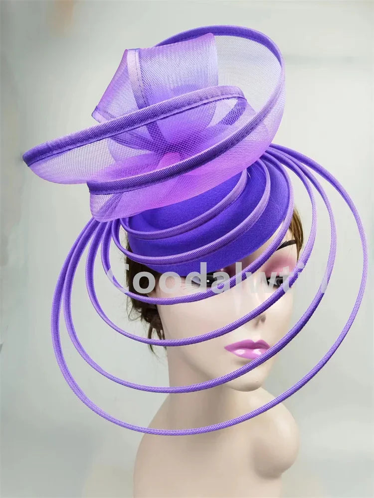 Church Fascinator Hat Wedding Mesh Headpiece Women Party Banquet Chapeau Cap Headband Ladies Party Tea Royal Ascot Pillbox Caps